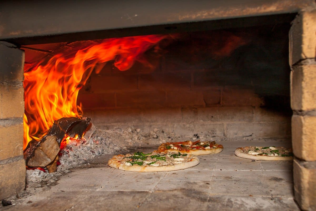 Pizza at Castello di Amorosa.